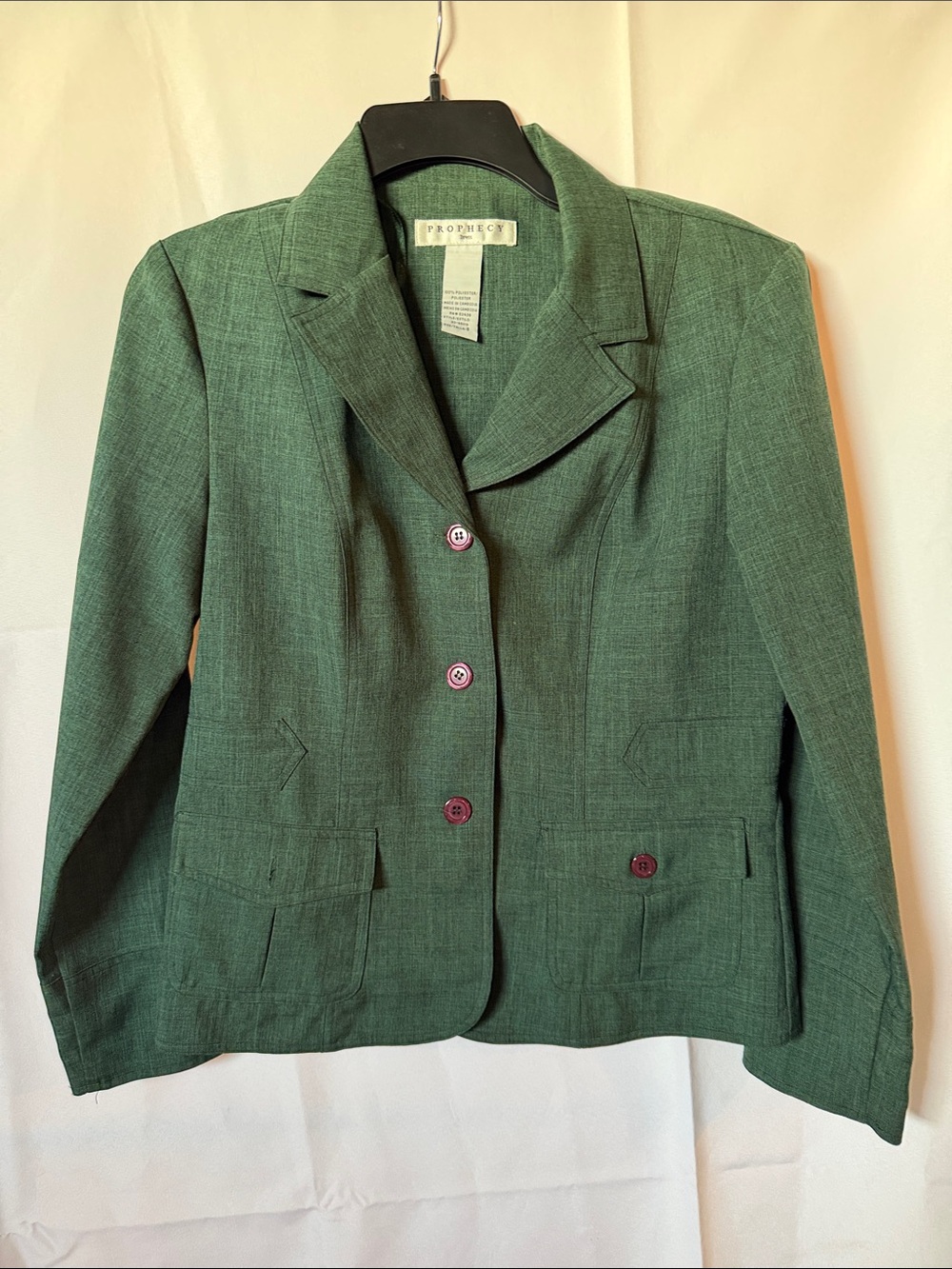 Green Tailored Women's Blazer Jacket
